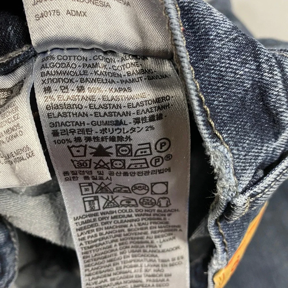 Levi's 505 Regular Fit Jeans Mens 32x30 Dark Wash Blue Straight Leg Denim